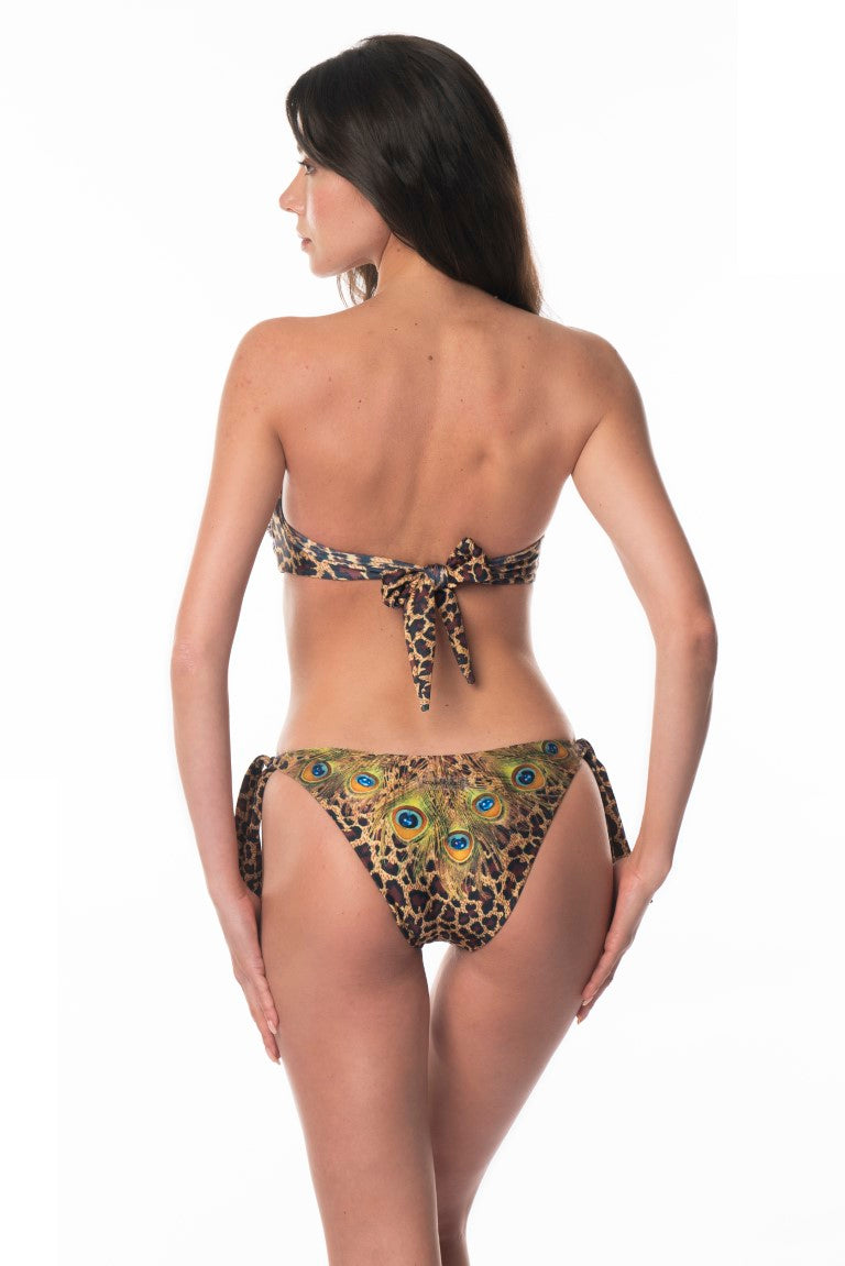 Bikini Fascia Paillettes Anello Oro Peacock Animalier