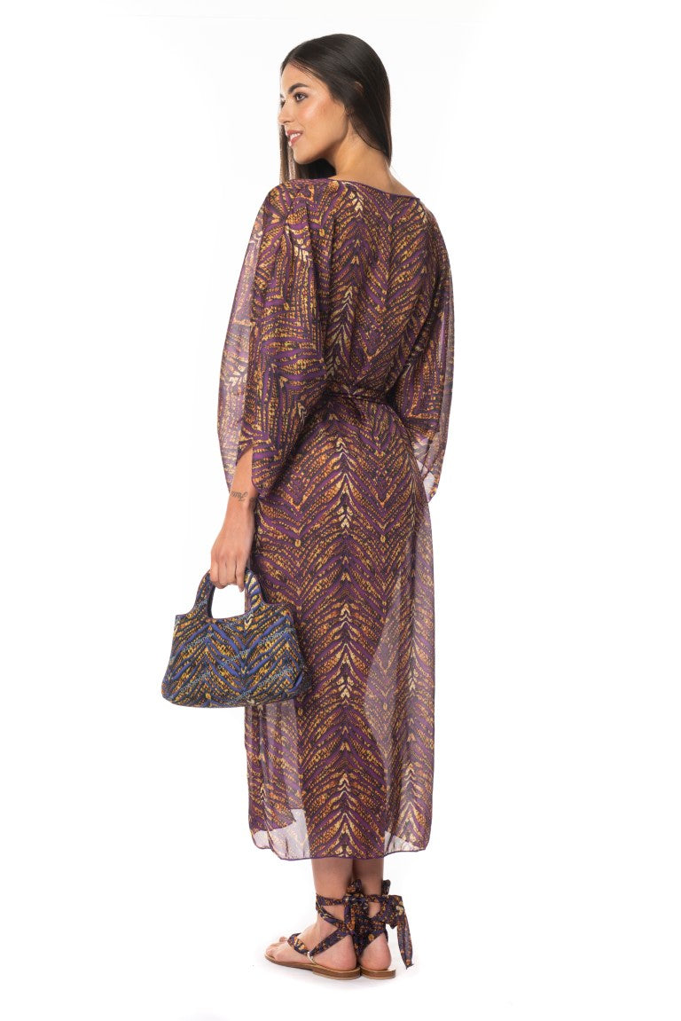 Kimono Lungo Purple Phyton